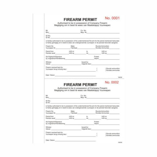 FIREARM PERMIT BOOK