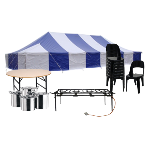5M X 10M PVC POLE TENT COMBO