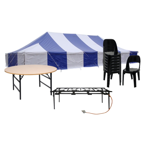 5M X 10M PVC POLE TENT COMBO