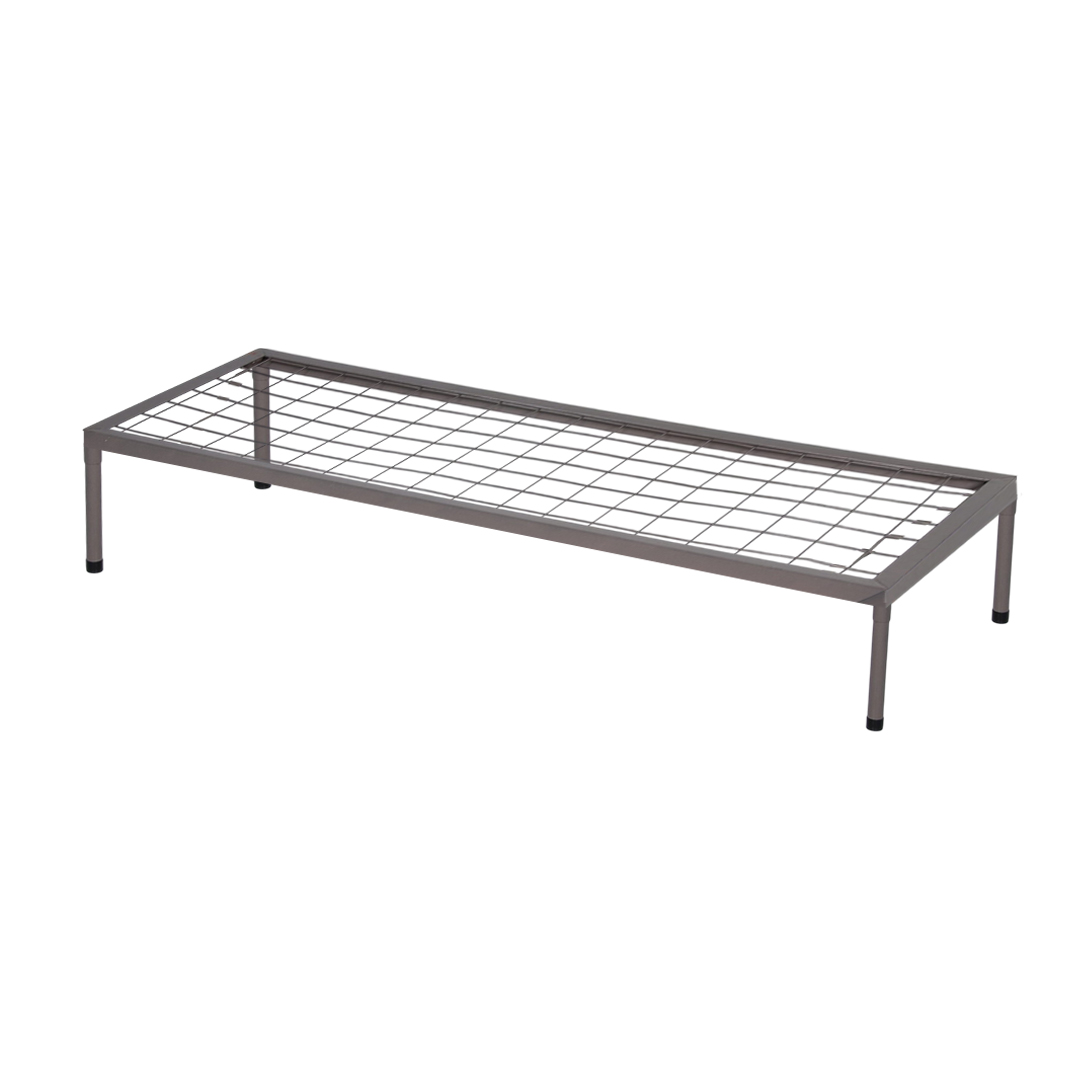 HEAVY DUTY STEEL BED WITH NO HEADBOARD WIRE MESH