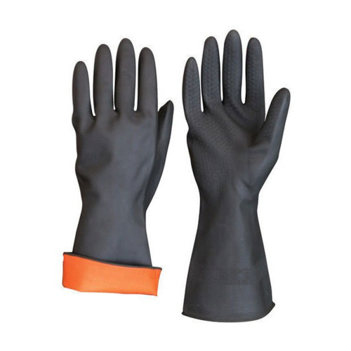 BLACK AND ORANGE LATEX GLOVES