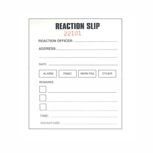 REACTION SLIP BOOK