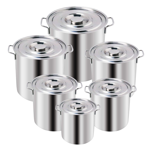 STAINLESS STEEL 6 PIECE BUCKET SET 1CM THICK