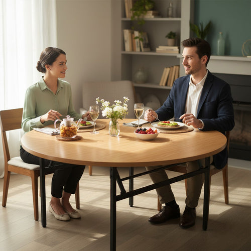 1.8M ROUND WOODEN TABLE