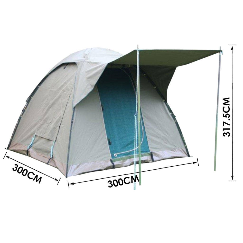 3M X 3M CANVAS BOW TENT WITH VERANDA