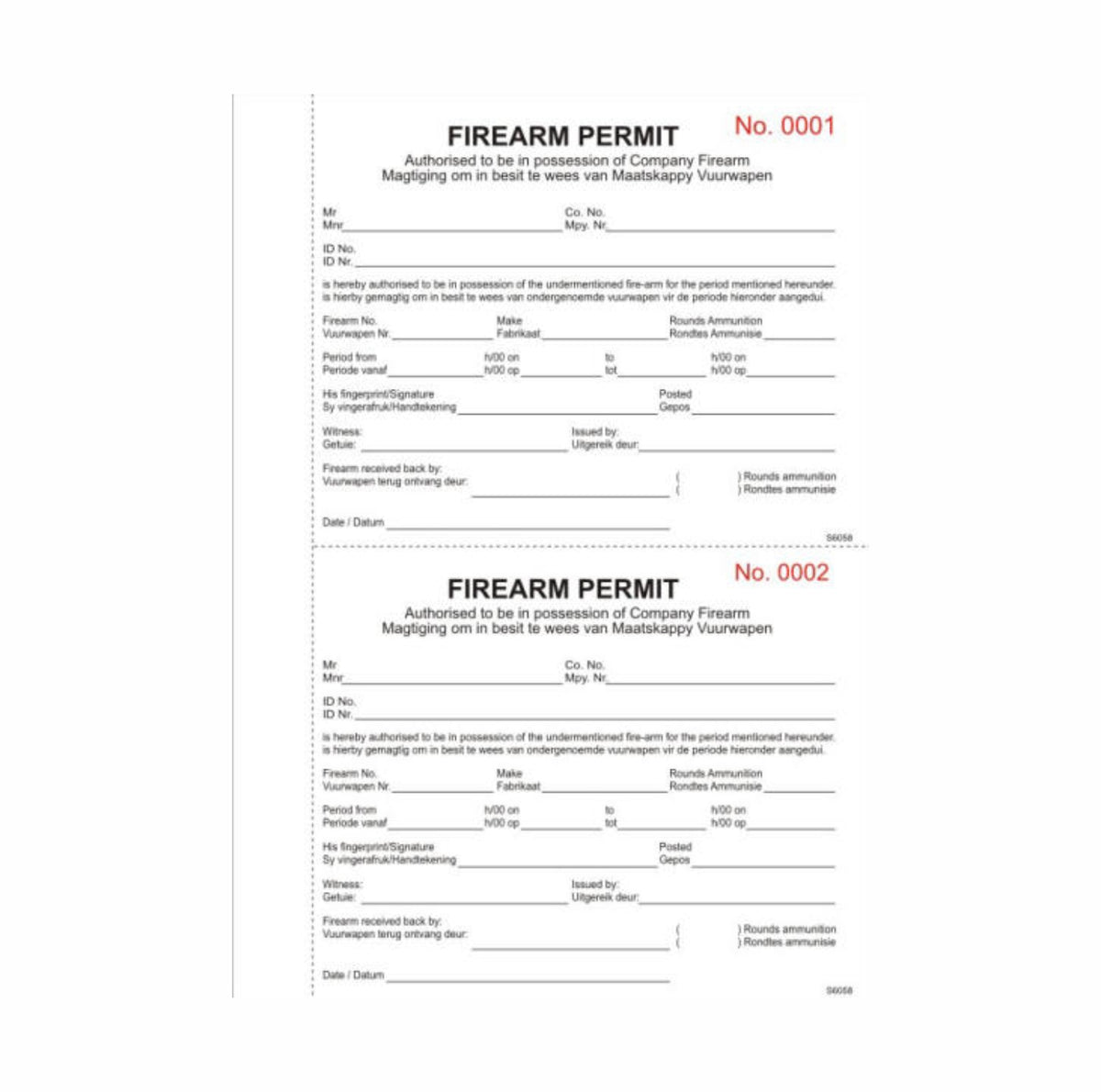 FIREARM PERMIT BOOK