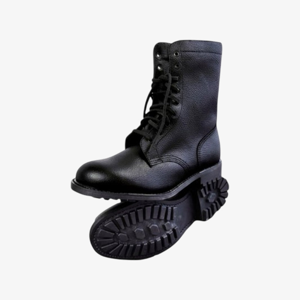 PARABELLUM LEATHER ARMY BOOTS BLACK