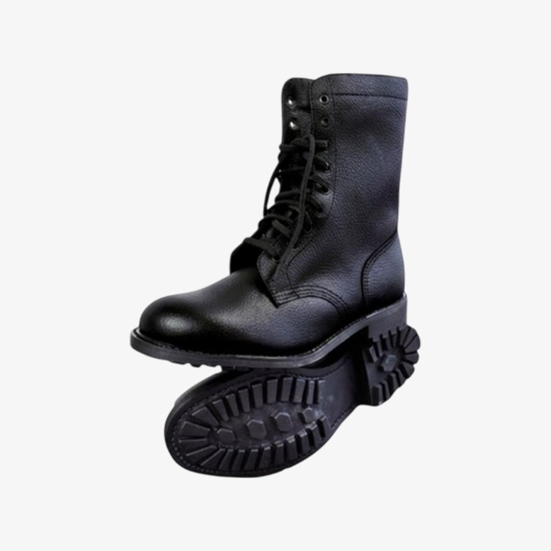 PARABELLUM LEATHER ARMY BOOTS BLACK