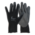 BAYAAN BLACK PU NYLON INTERLOCK LINER KNIT WRIST GLOVE