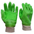 LIME PVC SAFETY GLOVES KNIT WRIST