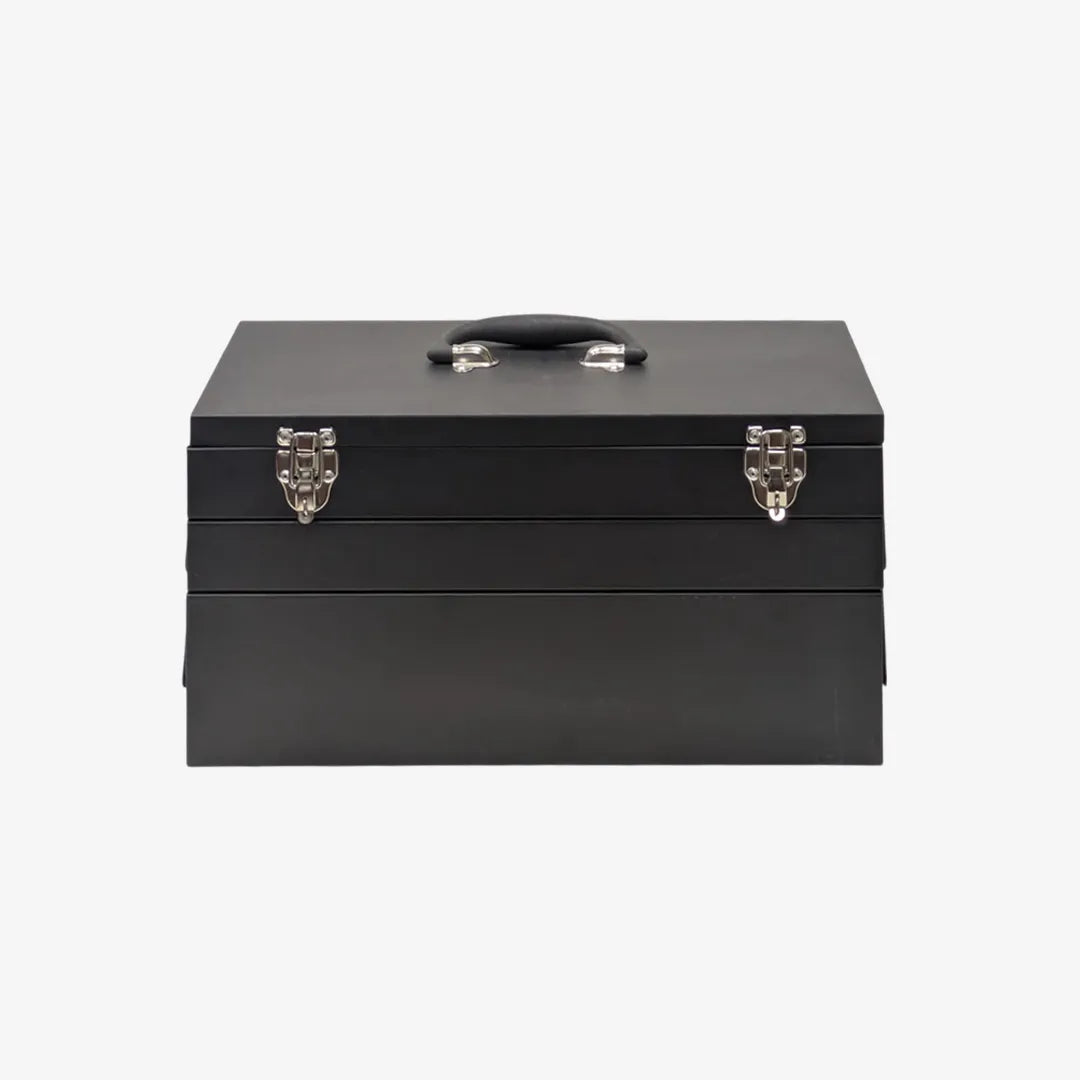 METAL 3 LAYER TOOL BOX BLACK