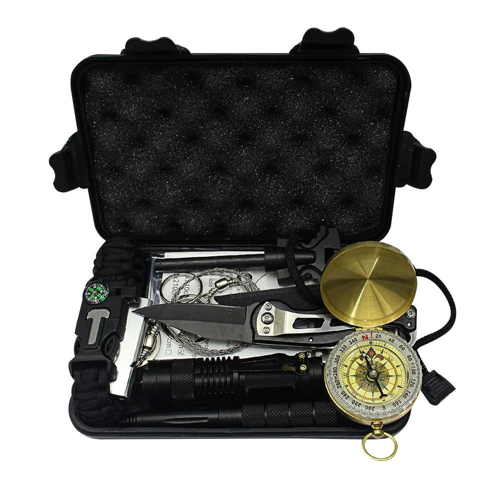 SOS EMERGENCY OUTDOOR MULTI-FUNCTIONAL TOOL/SURVIVAL KIT BOX