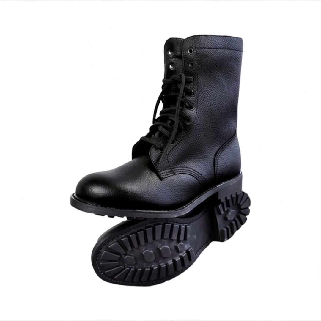 PARABELLUM LEATHER ARMY BOOTS BLACK