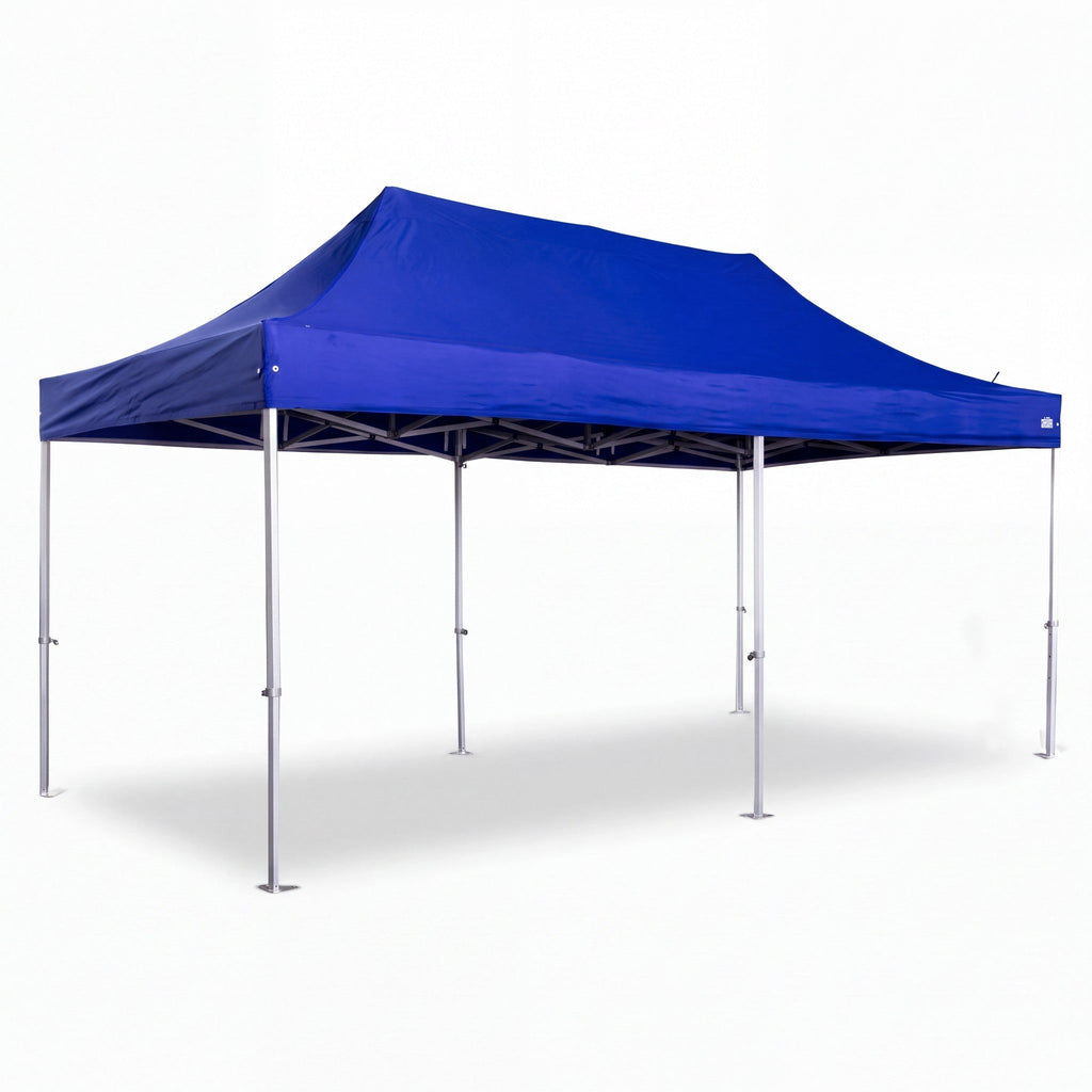 Army Stores blue heavy duty pop-up canopy event shelter with a sturdy metal frame for outdoor gatherings.