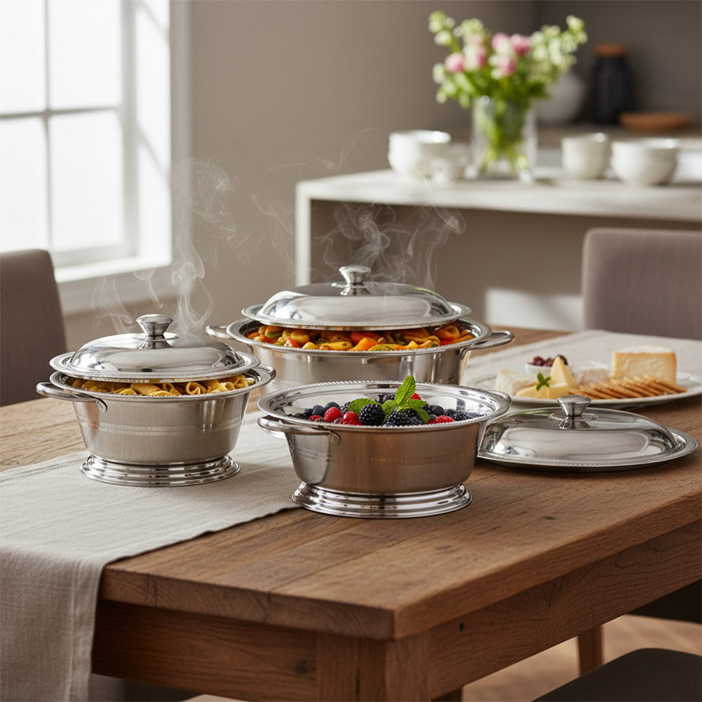 AZENTO STAINLESS STEEL 3PCE POT SET