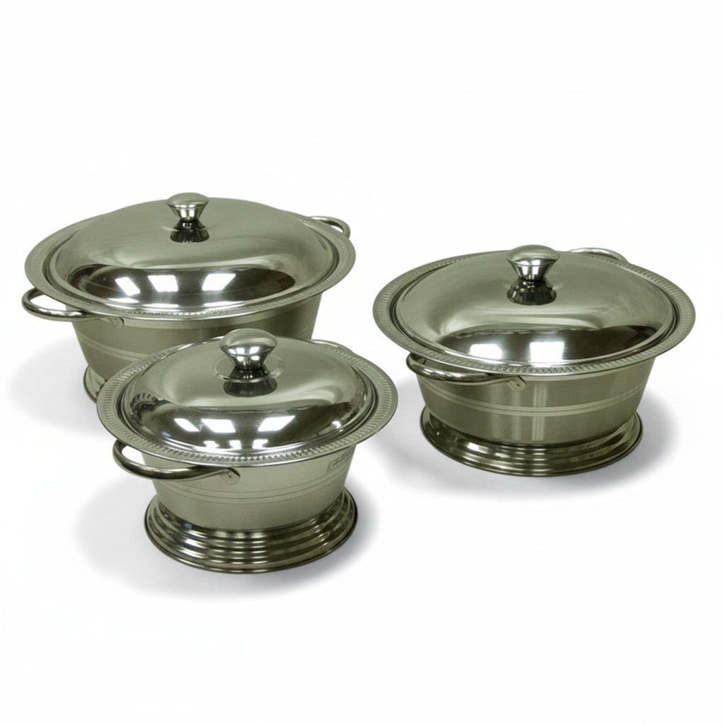 AZENTO STAINLESS STEEL 3PCE POT SET