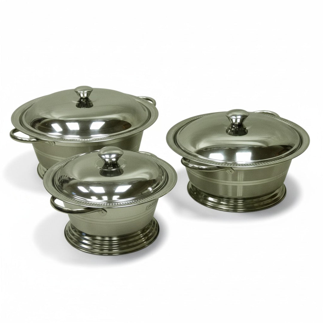 AZENTO STAINLESS STEEL 3PCE POT SET