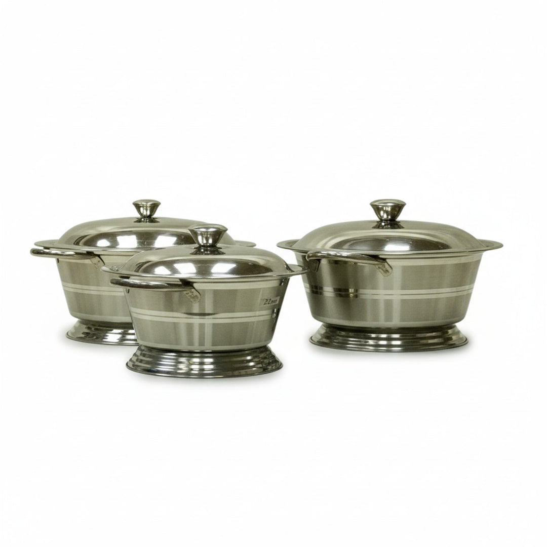 AZENTO STAINLESS STEEL 3PCE POT SET
