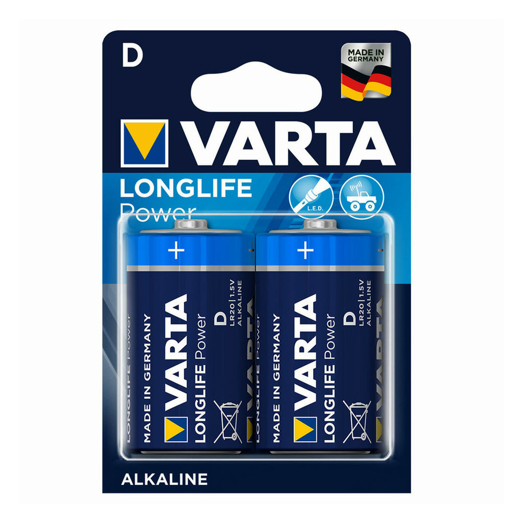 VARTA LONG LIFE D ALKALINE BATTERIES 2 PACK