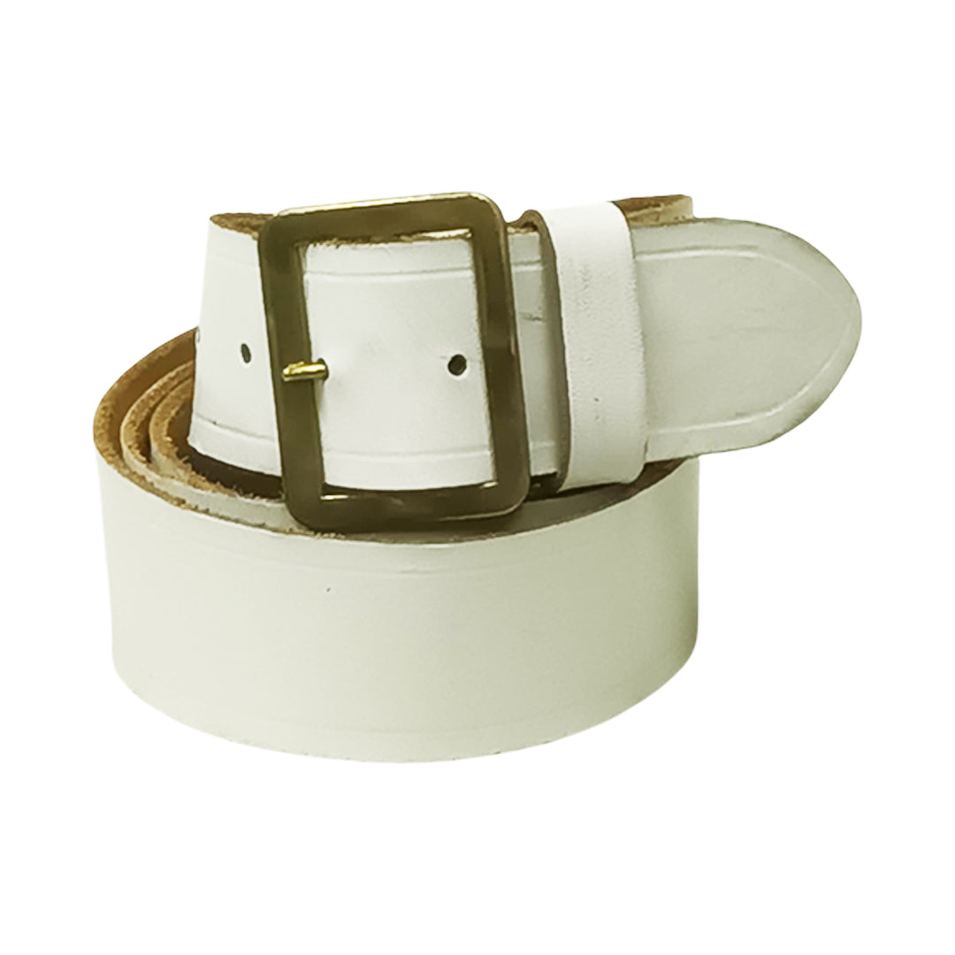WHITE LEATHER BELT USED