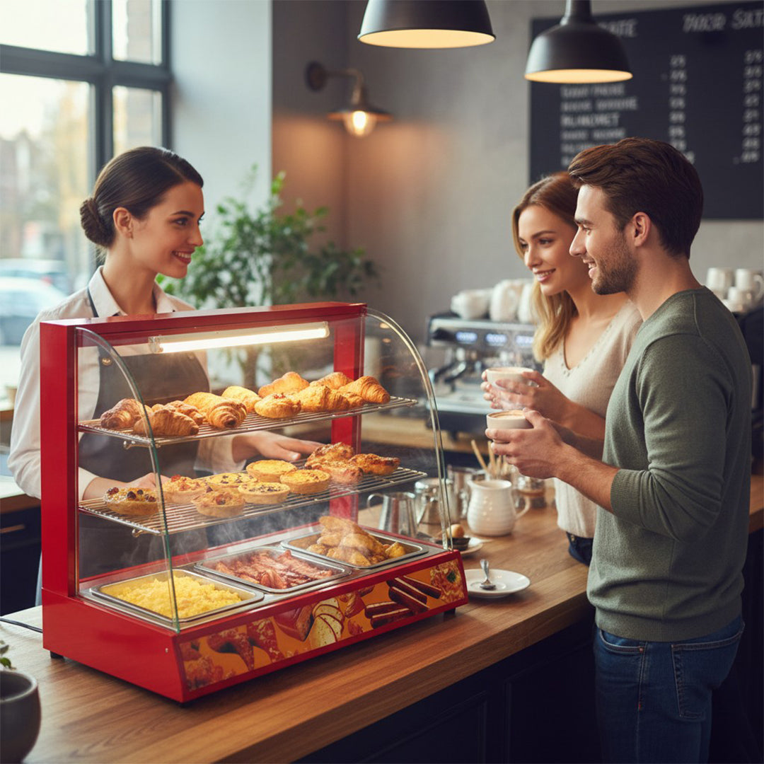 DISPLAY FOOD WARMER STAINLESS STEEL LARGE