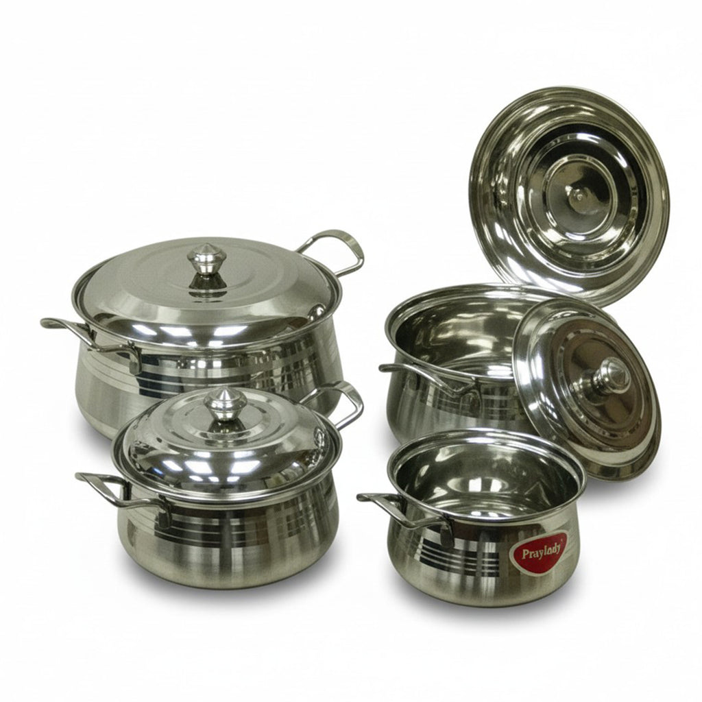 VICTORIA STAINLESS STEEL 4PCE POT SET