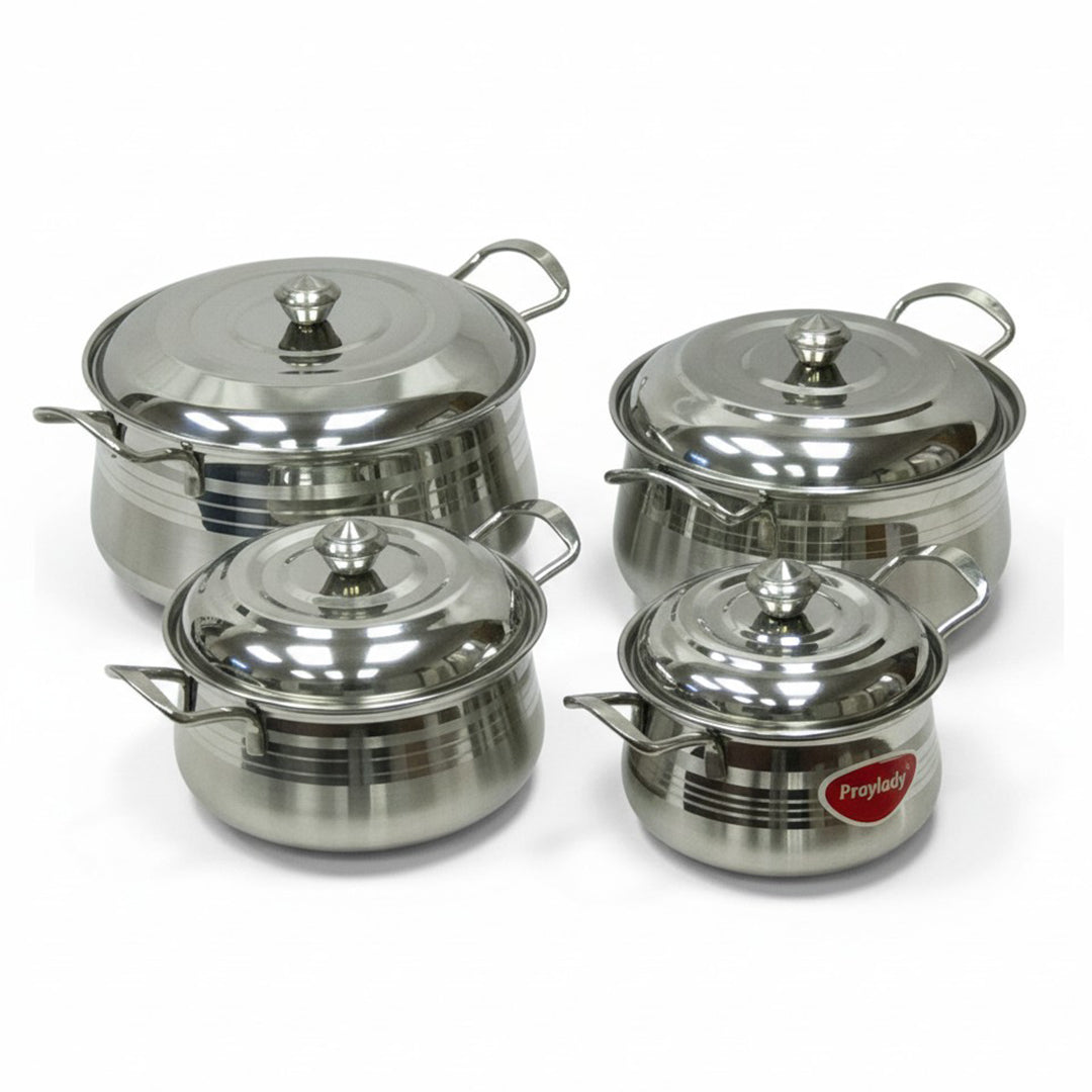 VICTORIA STAINLESS STEEL 4PCE POT SET