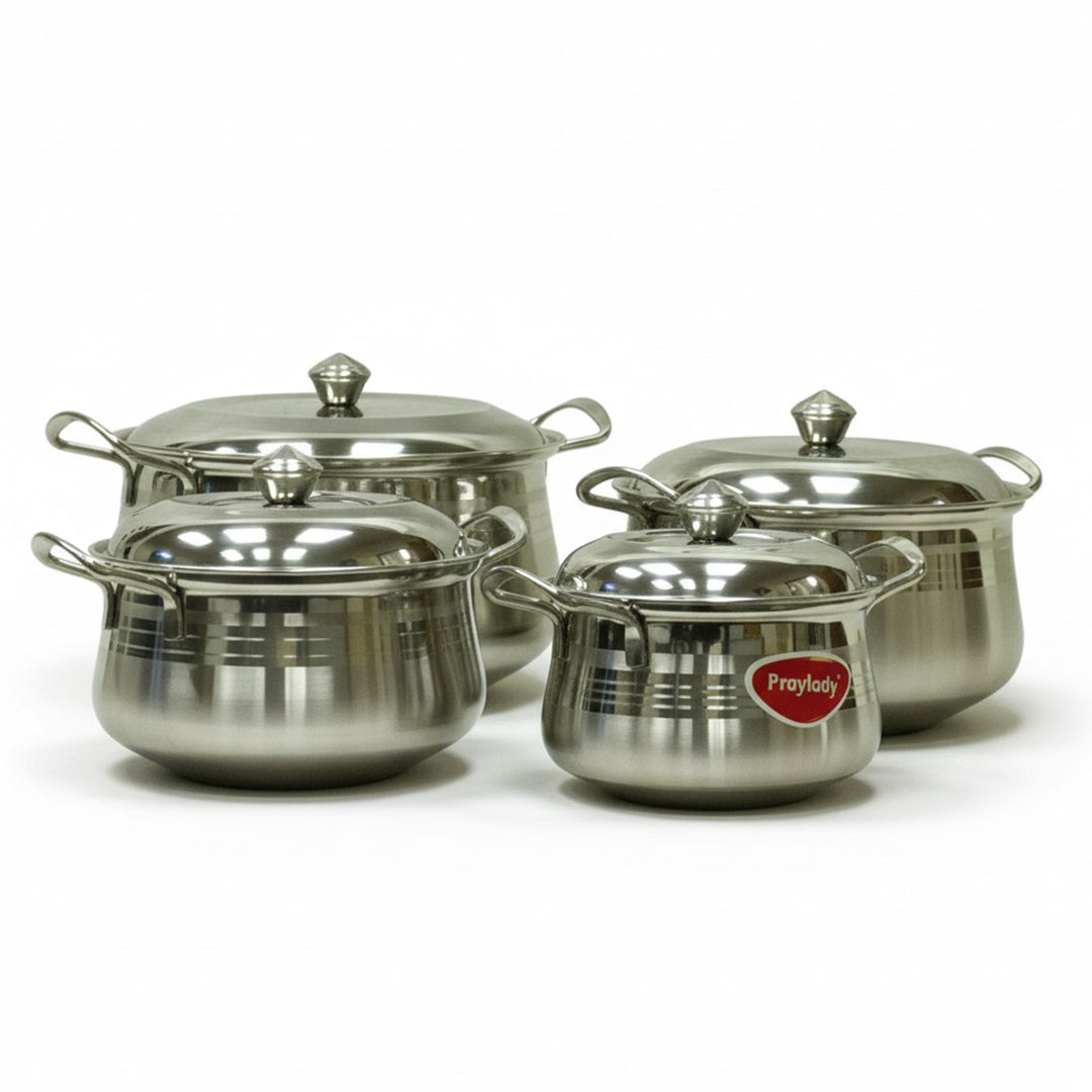 VICTORIA STAINLESS STEEL 4PCE POT SET